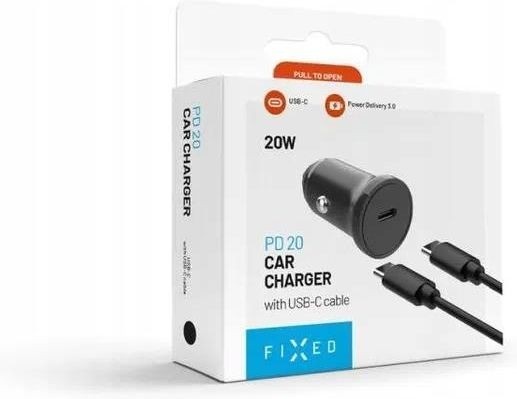 Fixed USB-C autolaadija 20W+ USB-C/USB-C Cable | FIXCC20N-CC-BK
