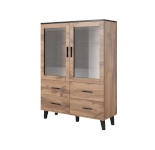 Cama Meble vitriinkapp display cabinet LOTTA 2D4D wotan oak + mat must