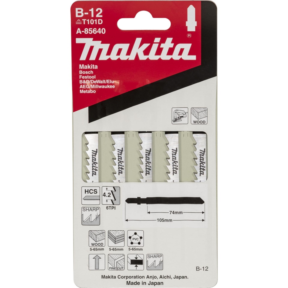 Makita tikksae tera A-85640 Jigsaw Blade B-12