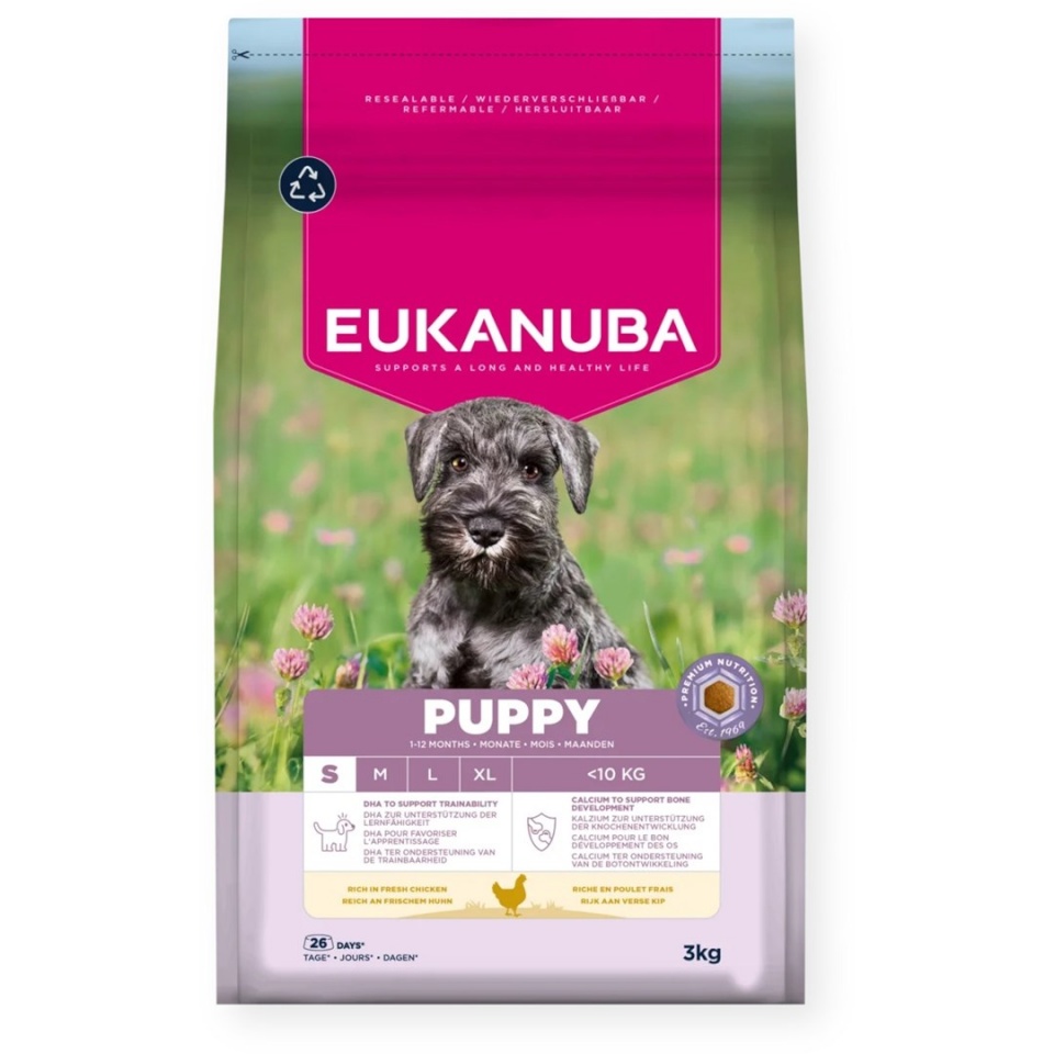 Eukanuba kuivtoit koerale Puppy Small Rich in Chicken, 3kg