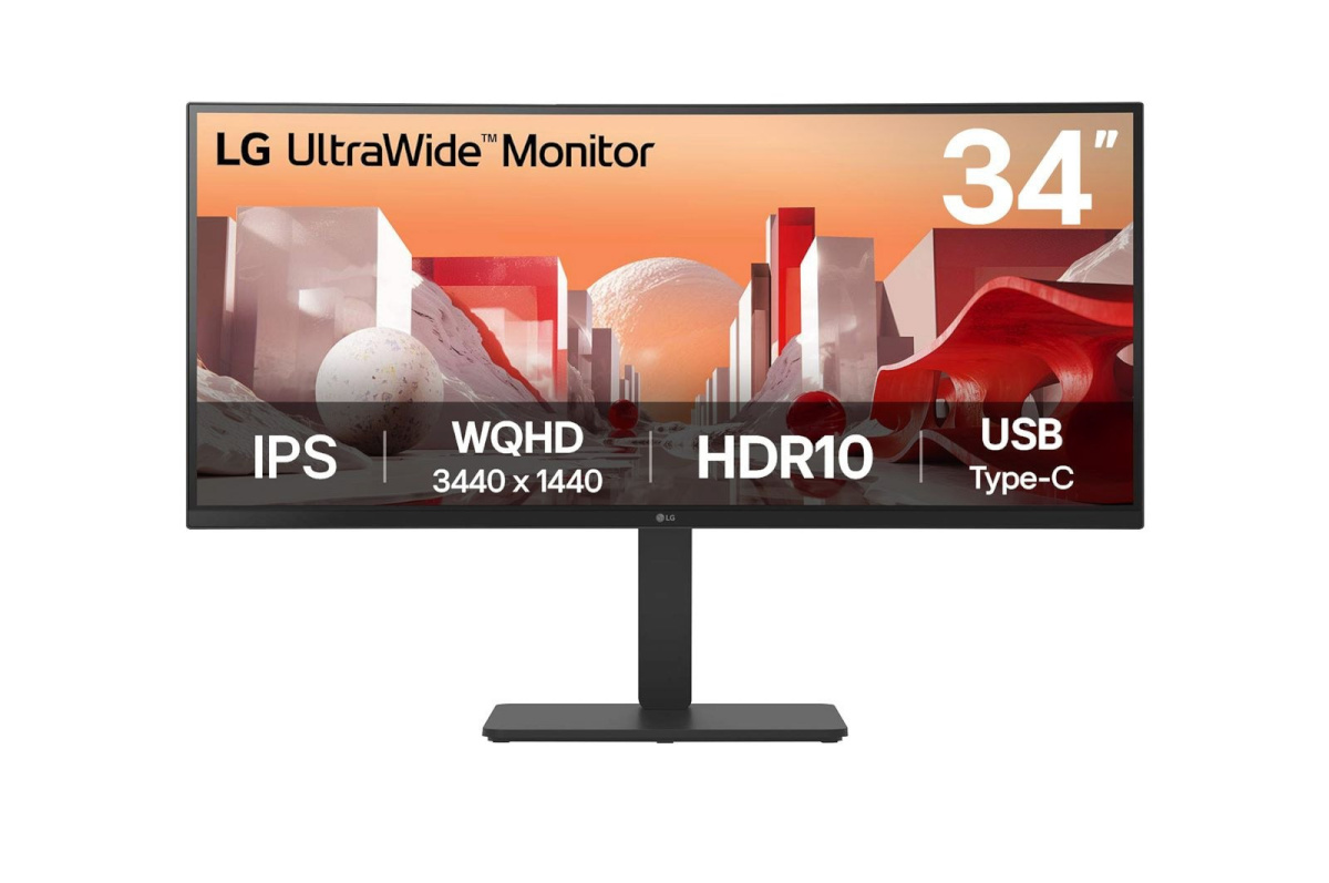 LG monitor 34" 34BA75QE-B Curved UWQHD IPS HDMI DP USBC 3440x1440