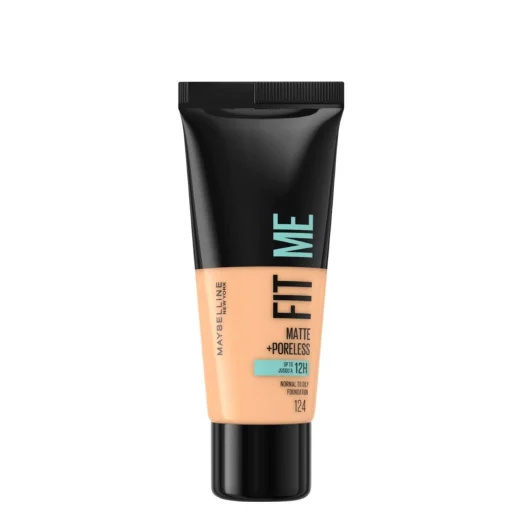 Maybelline jumestuskreem Fit Me! Matte + Poreless 30ml, 124 Soft Sand, naistele