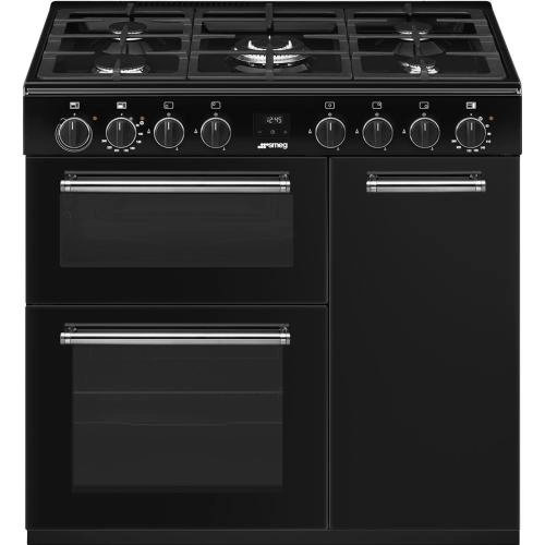 Smeg gaasipliit BG93GMBL Classic, 5 x gaas, 3 x elektriahi, aurupuhastus, 90 cm, must