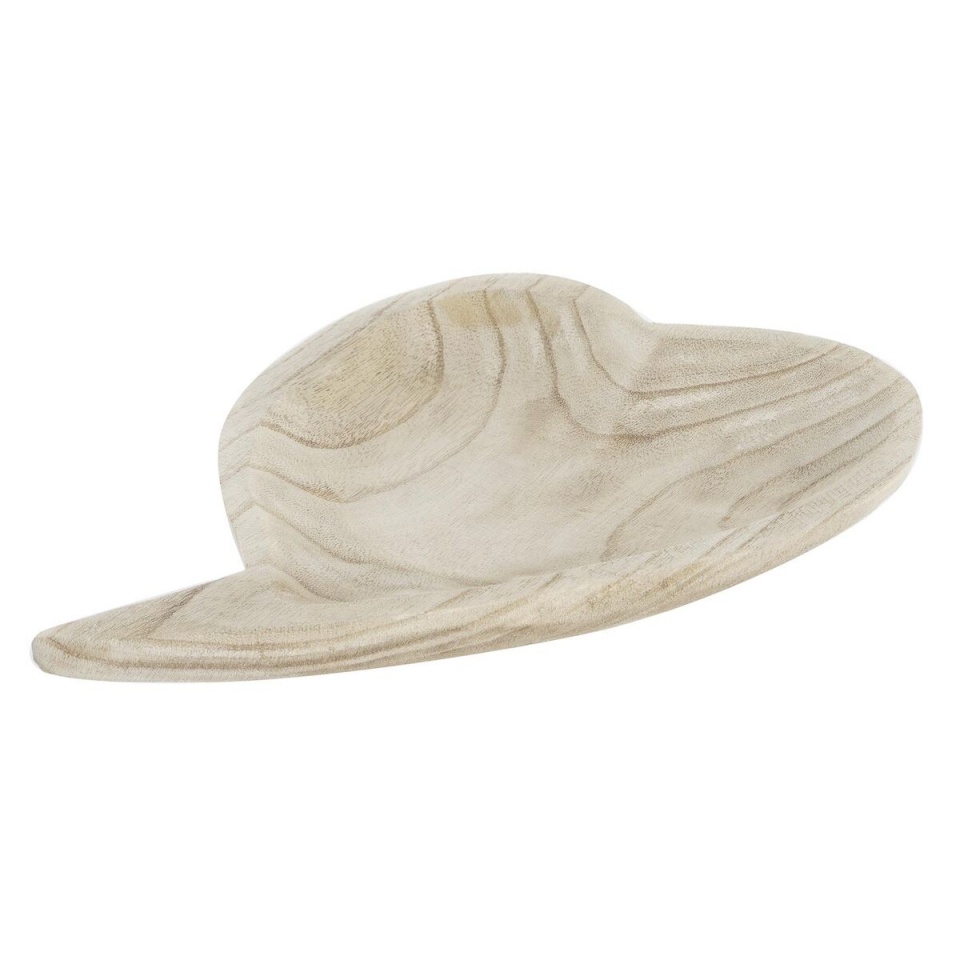 DKD Home Decor Suupistete alus helepruun naturaalne Süda Troopiline 35x24x4cm