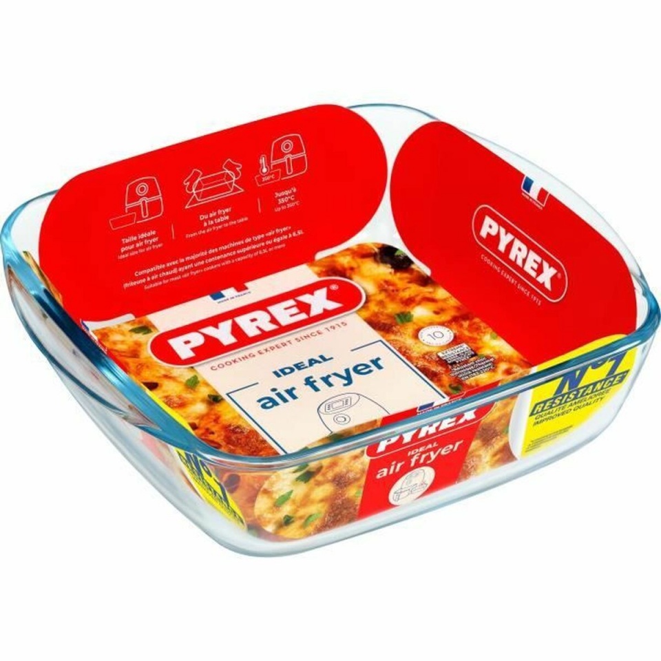Pyrex ahjuvorm läbipaistev Borosilikaatklaas Kandiline