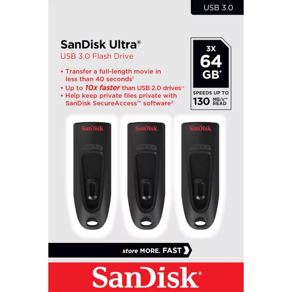 Sandisk mälupulk USB3.0 64GB 3pk Sdcz48-064g-g46t