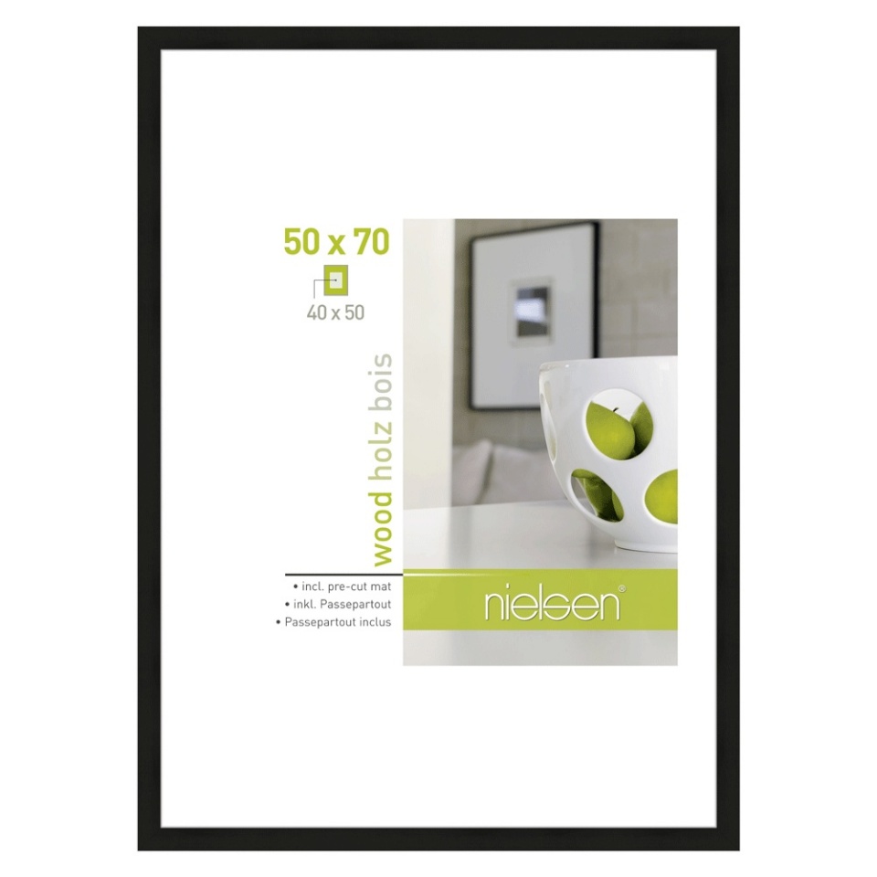 Nielsen Design pildiraam 8988031 Apollon must 50x70 / 40x50 cm