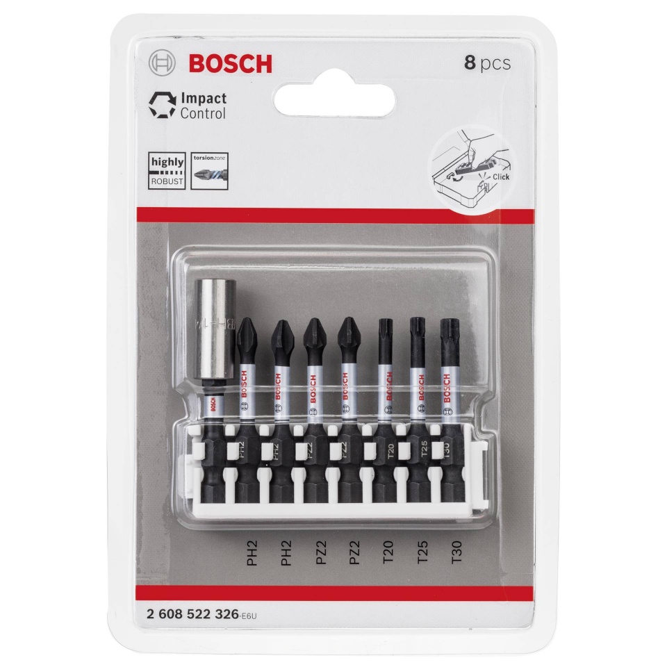 Bosch kruvikeerajate komplekt Impact Control 50mm 8-osaline Bitpack