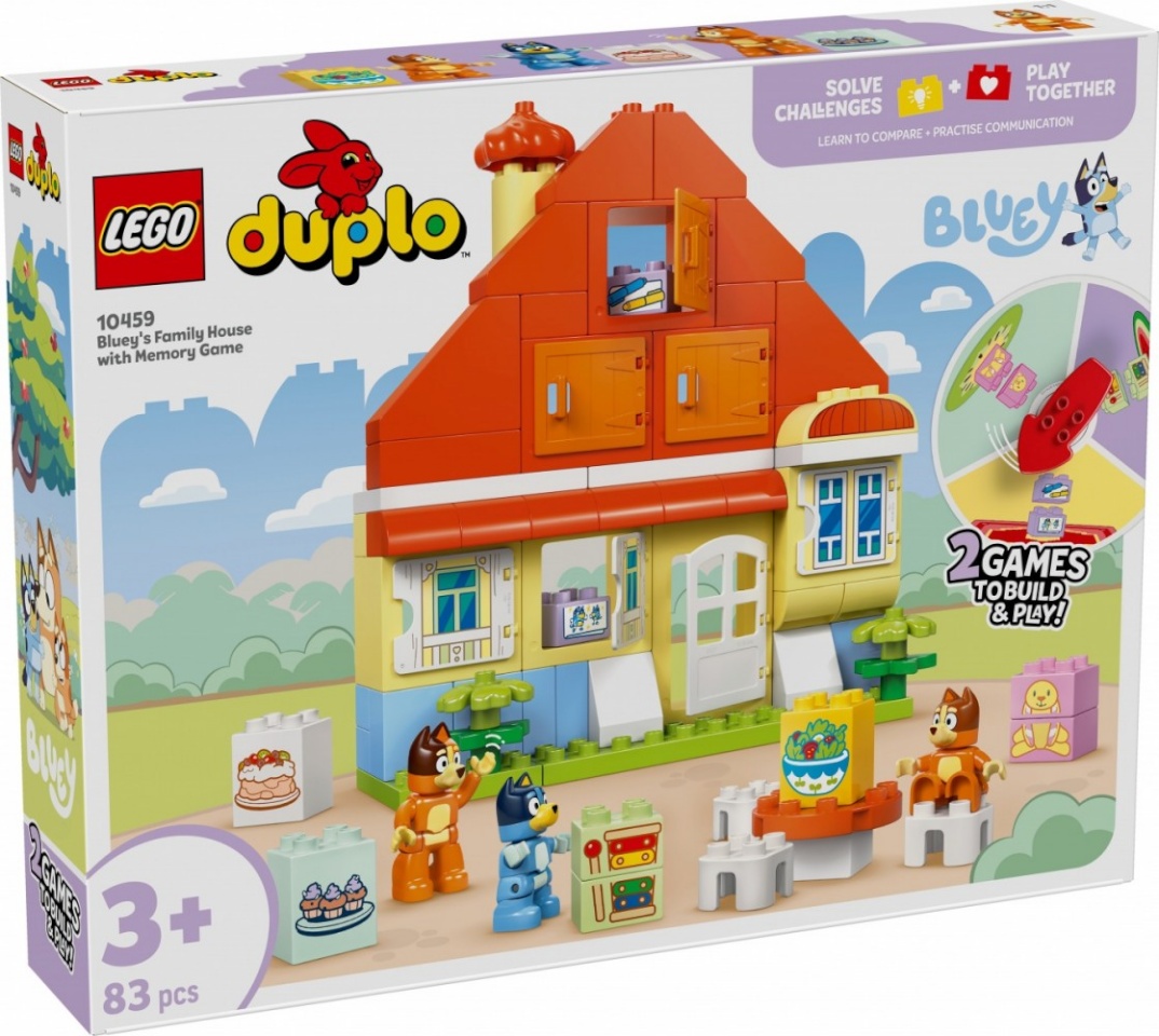 LEGO klotsid 10459 DUPLO Bluey Blueys Familienhaus mit Memory-Spiel