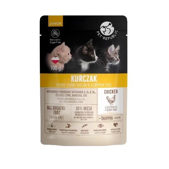 Petrepublic kassitoit PET REPUBLIC Junior Chicken in a delicate Sauce - Wet Cat Food- 100g