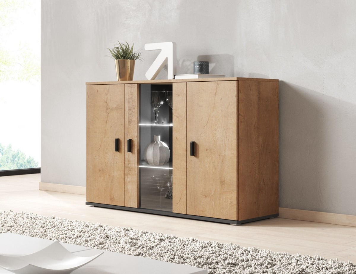 Cama Meble puhvetkapp Sideboard 120cm SOHO S7 lefkas oak/must