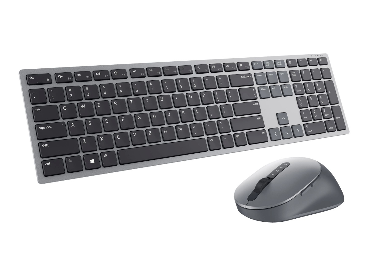 Dell klaviatuur Premier Multi-Device Keyboard and Mouse | KM7321W | Wireless | Ukrainian | Titanium hall | 2.4 GHz, Bluetooth 5.0