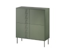 Cama Meble puhvetkapp 4D chest of drawers TRESSE 100x40x110 matte roheline
