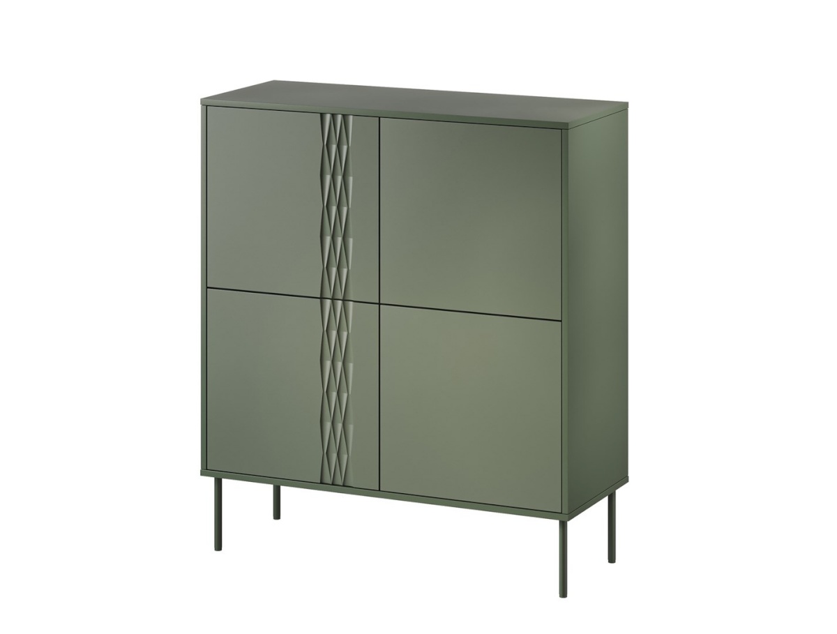 Cama Meble puhvetkapp 4D chest of drawers TRESSE 100x40x110 matte roheline