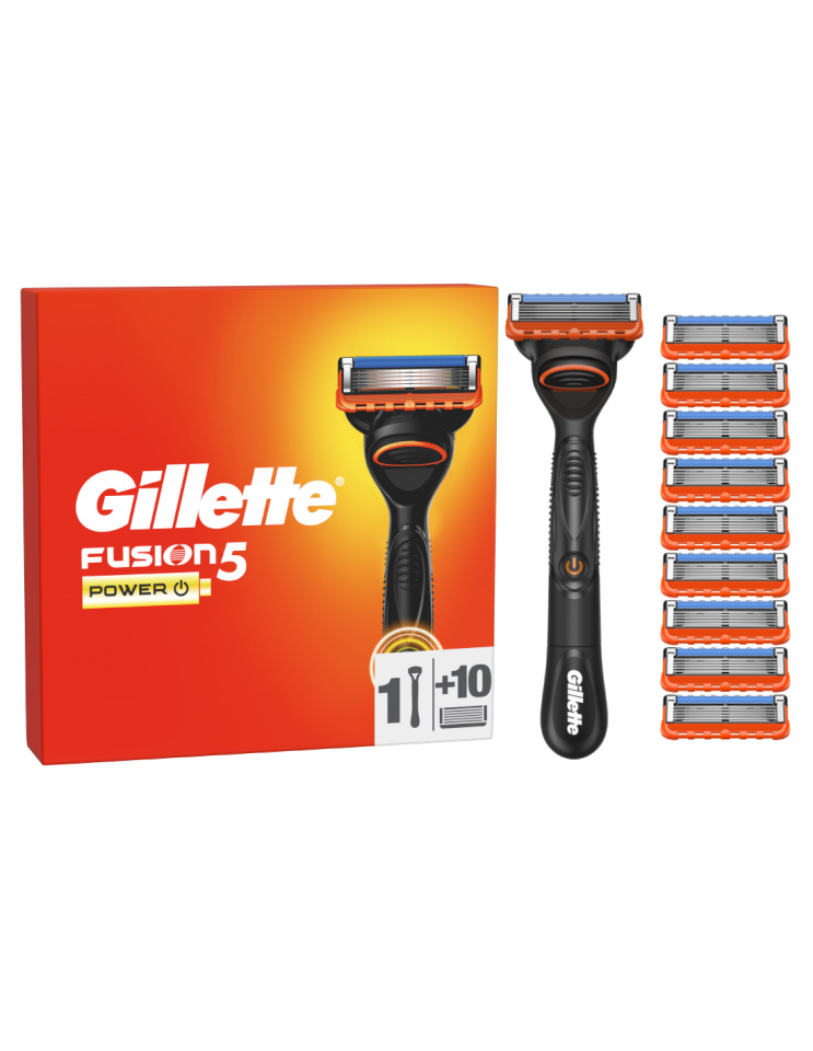 Gillette raseerija + 10 varutera Fusion5 Power, meestele