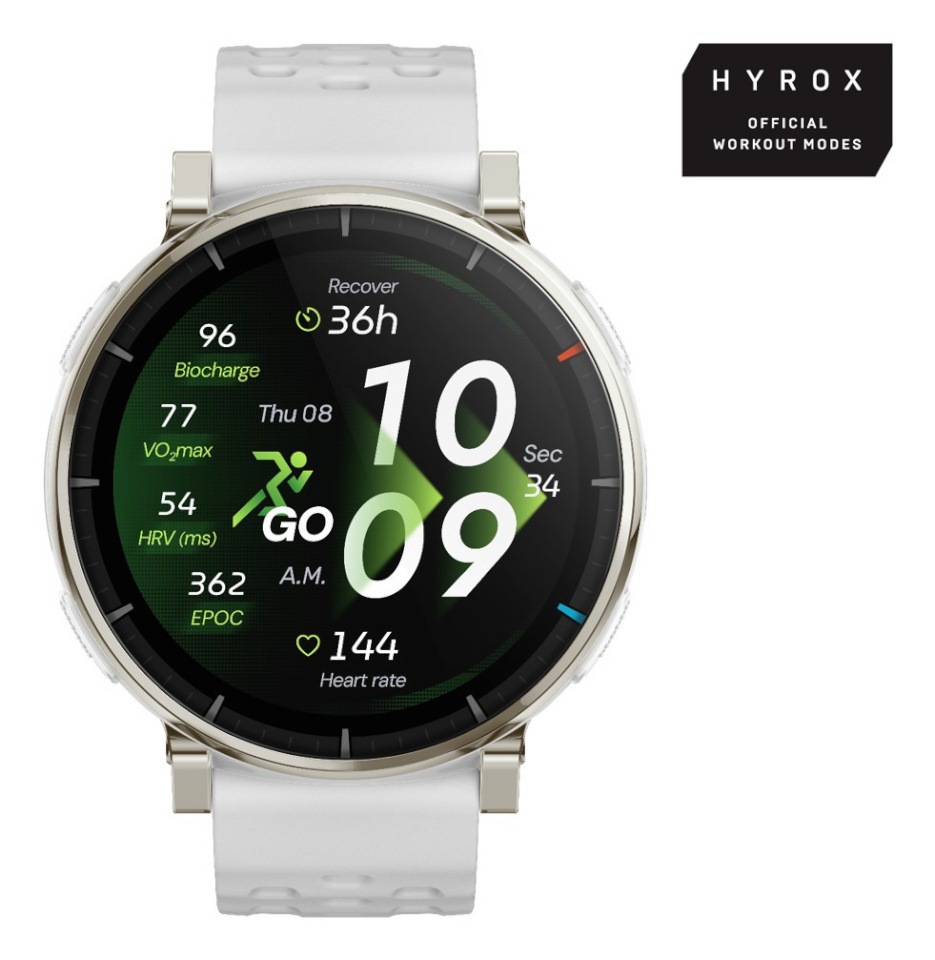 Huami Amazfit pulsikell Active 3 Premium, aero white