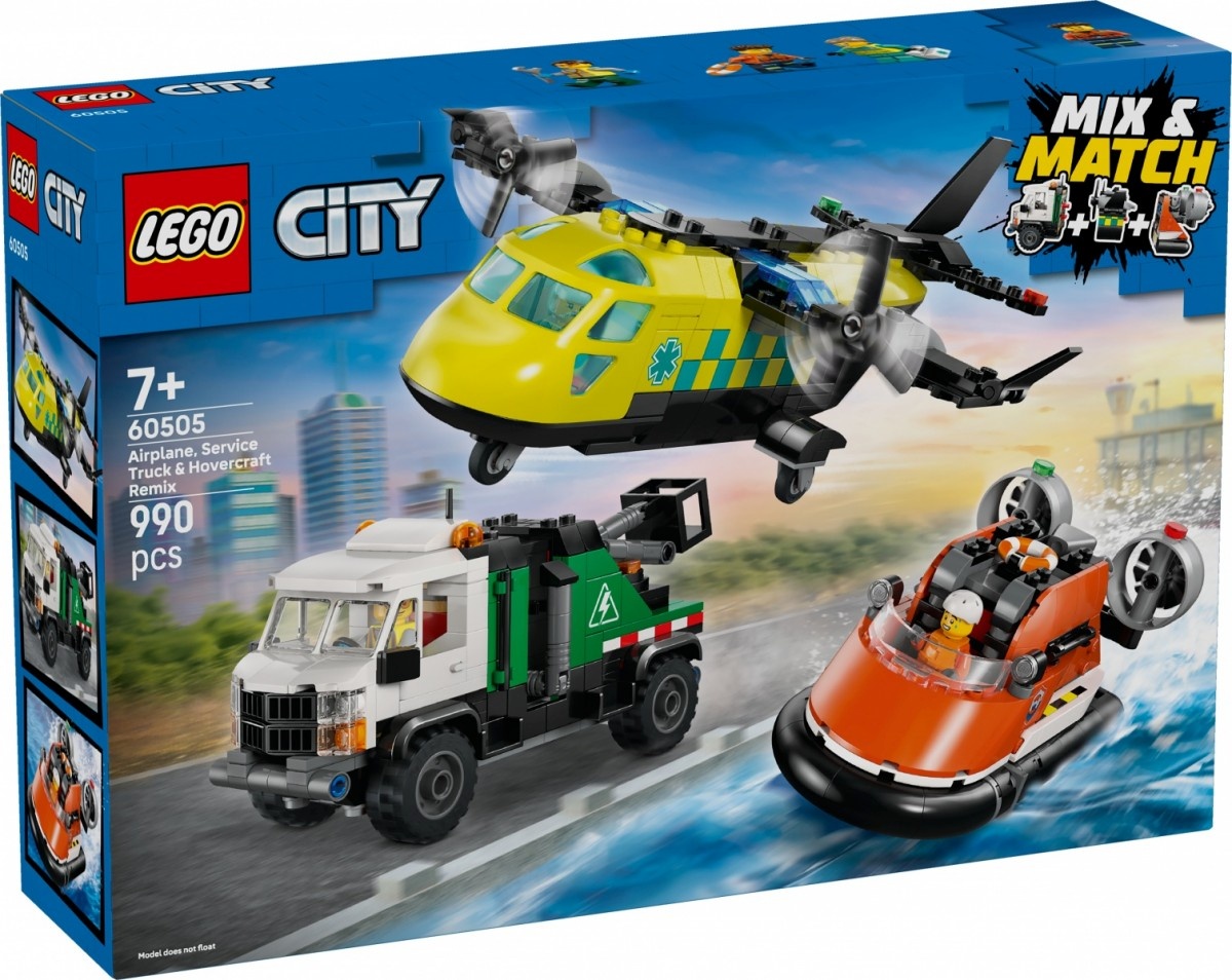 LEGO klotsid 60505 City Kombinationsset mit Flugzeug, Wartungsfahrzeug und Luftkissenboot