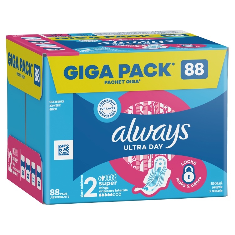 Always hügieenisidemed Ultra Day, Long, Size 2, 88tk