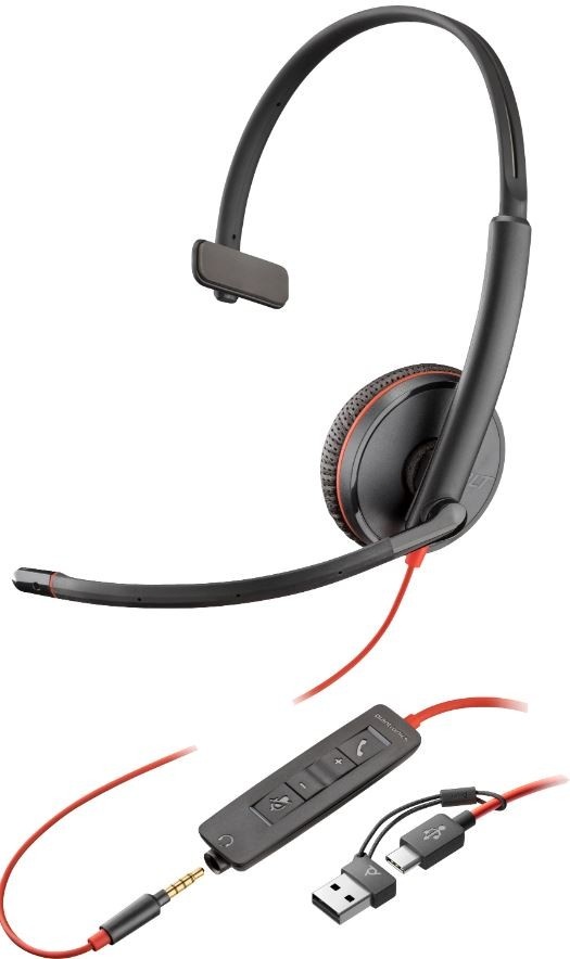 POLY kõrvaklapid Blackwire 3215 USB-C/A Headset+3,5mm 8X227A