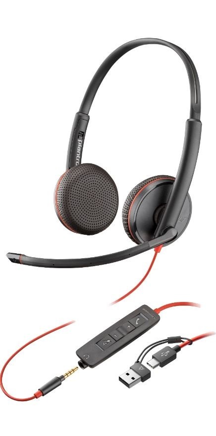 POLY kõrvaklapid Blackwire 3225 USB-C/A Headset+3,5mm 8X229A