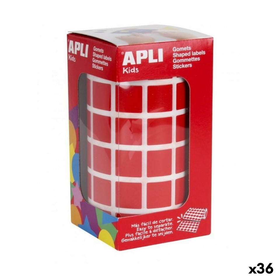 Apli kleepsud Gomets punane Kandiline 15x15cm 36tk