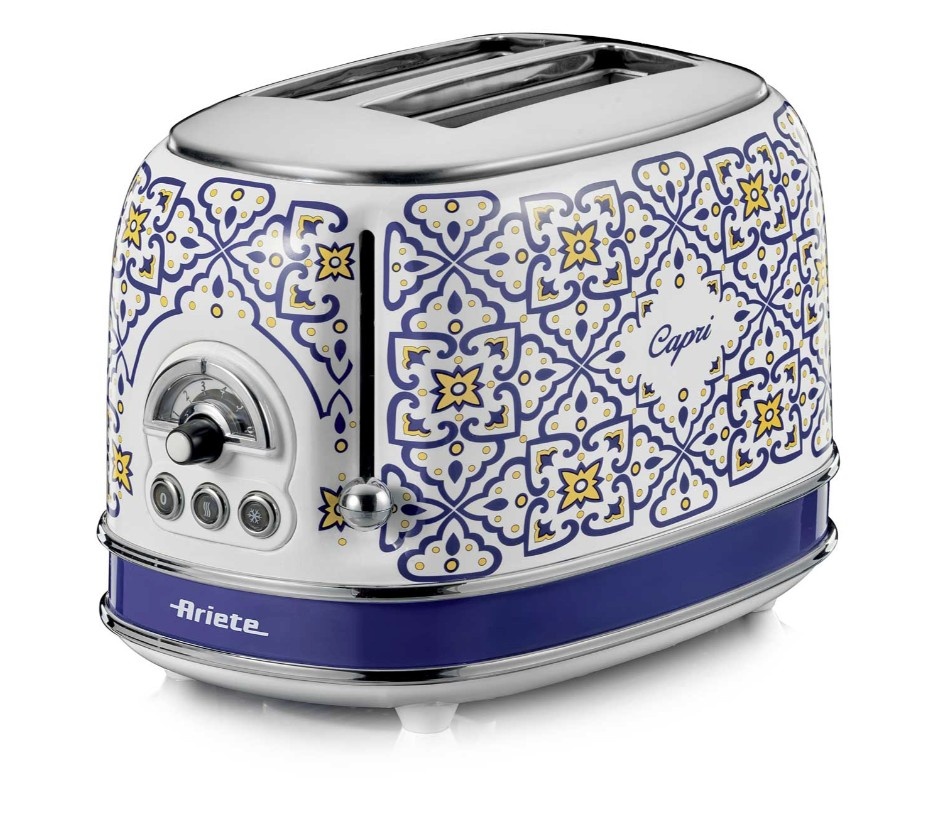 Ariete röster 2-Schlitz-Toaster Capri (valge/mehrfarbig, 810W, for 2 Scheiben Toast)