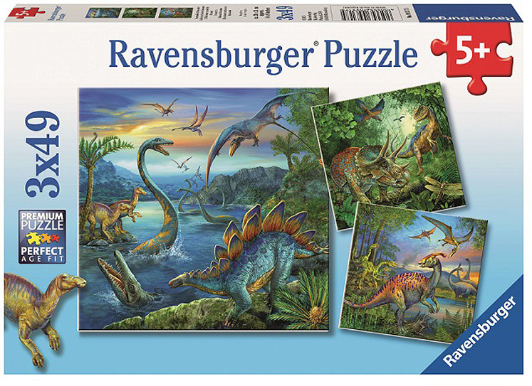 Ravensburger pusle Dinosaurs 3x49-osaline 093175