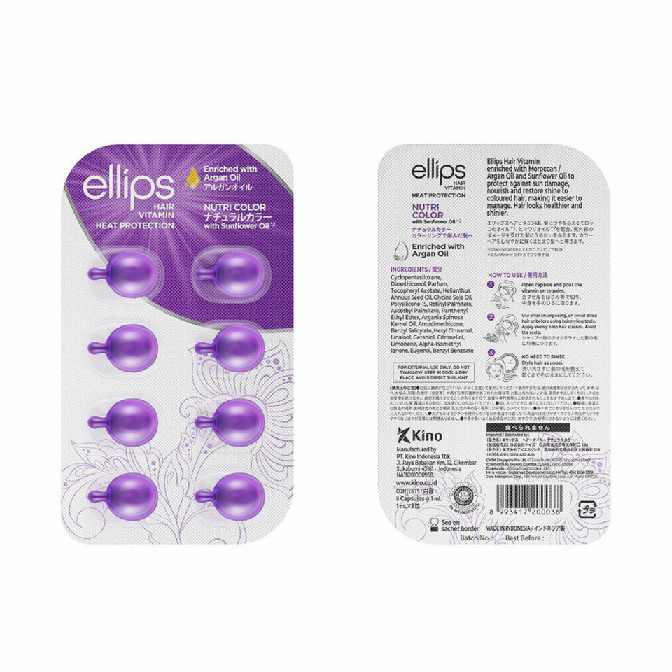 Ellips Vitamiinud Nutri Color Tabletti Kuumakaitse Argaaniõli