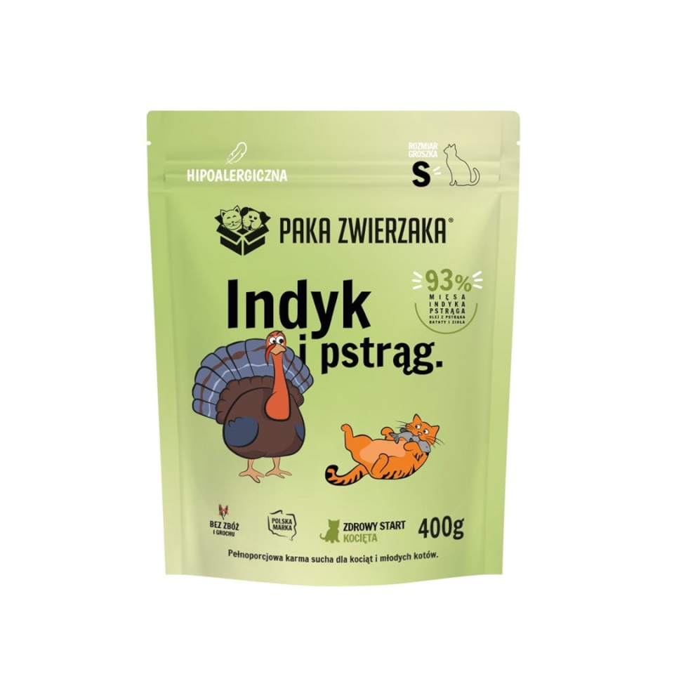 Paka Zwierzaka kuivtoit kassile Kitten Turkey with Trout S, 400g