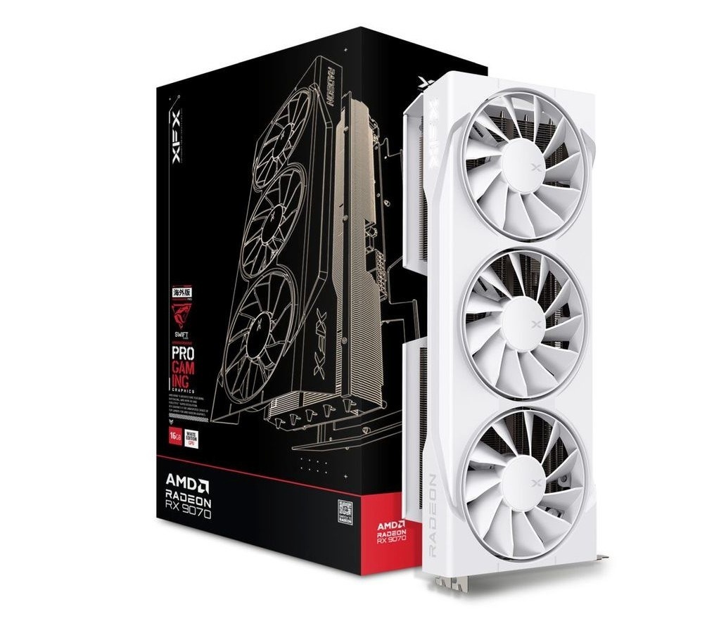 XFX videokaart Radeon RX 9070 Swift OC (valge, RDNA4, GDDR6, 3x DisplayPort, 1x HDMI 2.1)