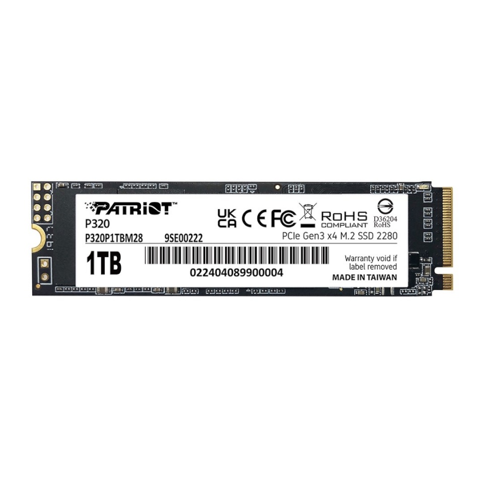 Patriot Memory kõvaketas SSD PATRIOT VIPER P320 M.2 PCI-Ex4 NVMe 512GB 3GB/S (P320P512GM28)