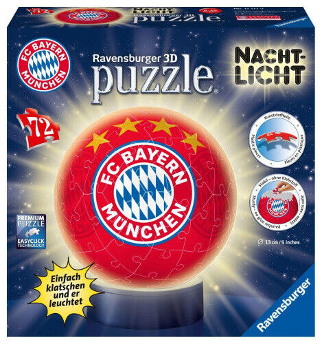 Ravensburger pusle 3D Night Light: FC Bayern München 72-osaline 121779