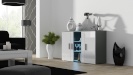 Cama Meble puhvetkapp Sideboard 120cm SOHO S7 hall/valge läikega