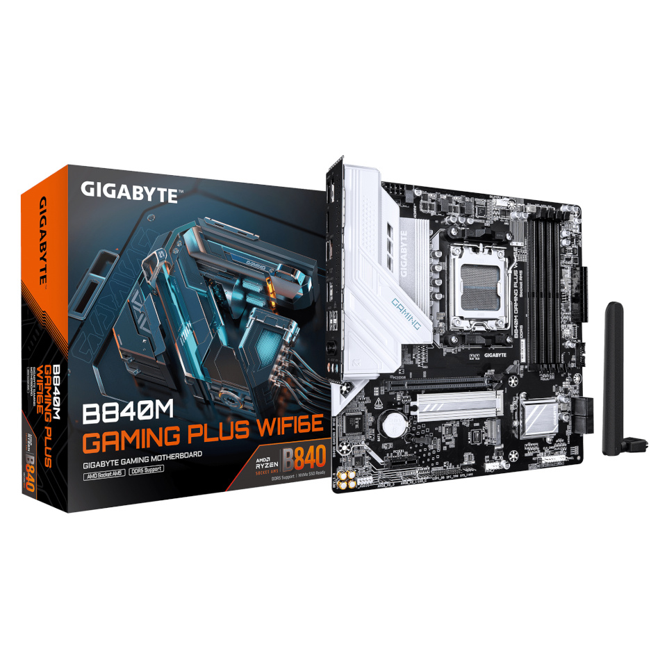 Gigabyte emaplaat B840M Gaming Plus WiFi6E (B840,AM5,mATX,DDR5)