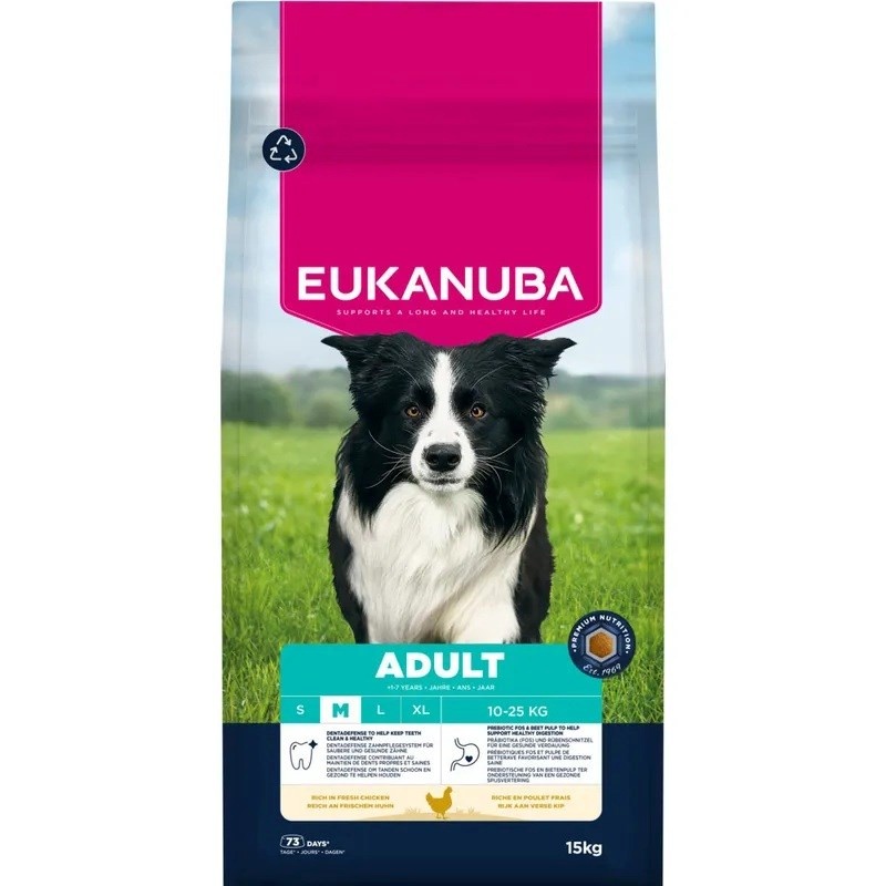 Eukanuba kuivtoit koerale Premium Nutrition Adult Medium Breed Chicken, 15kg