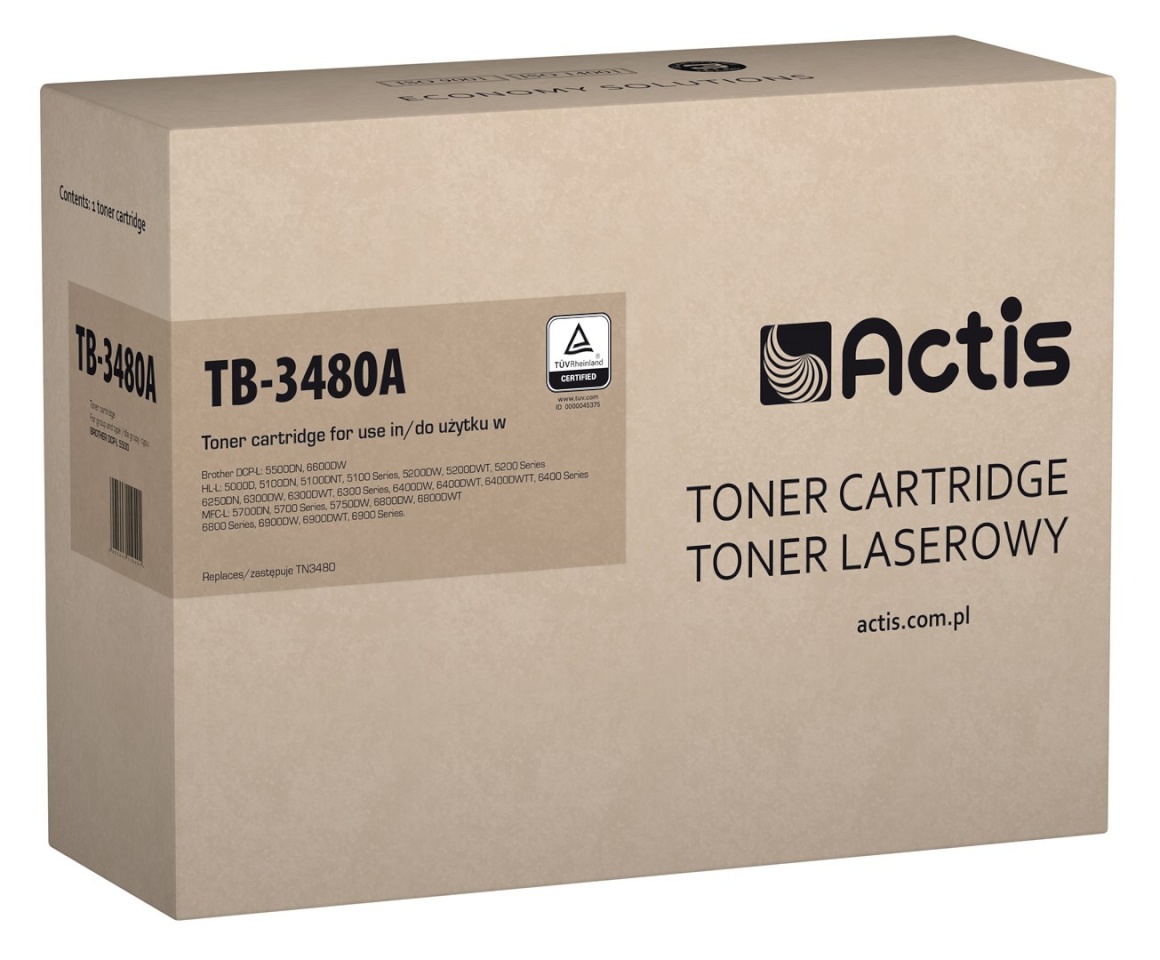 ACTIS tooner TB-3480A replacement for Brother TN-3480, Standard, 8000 pages, must