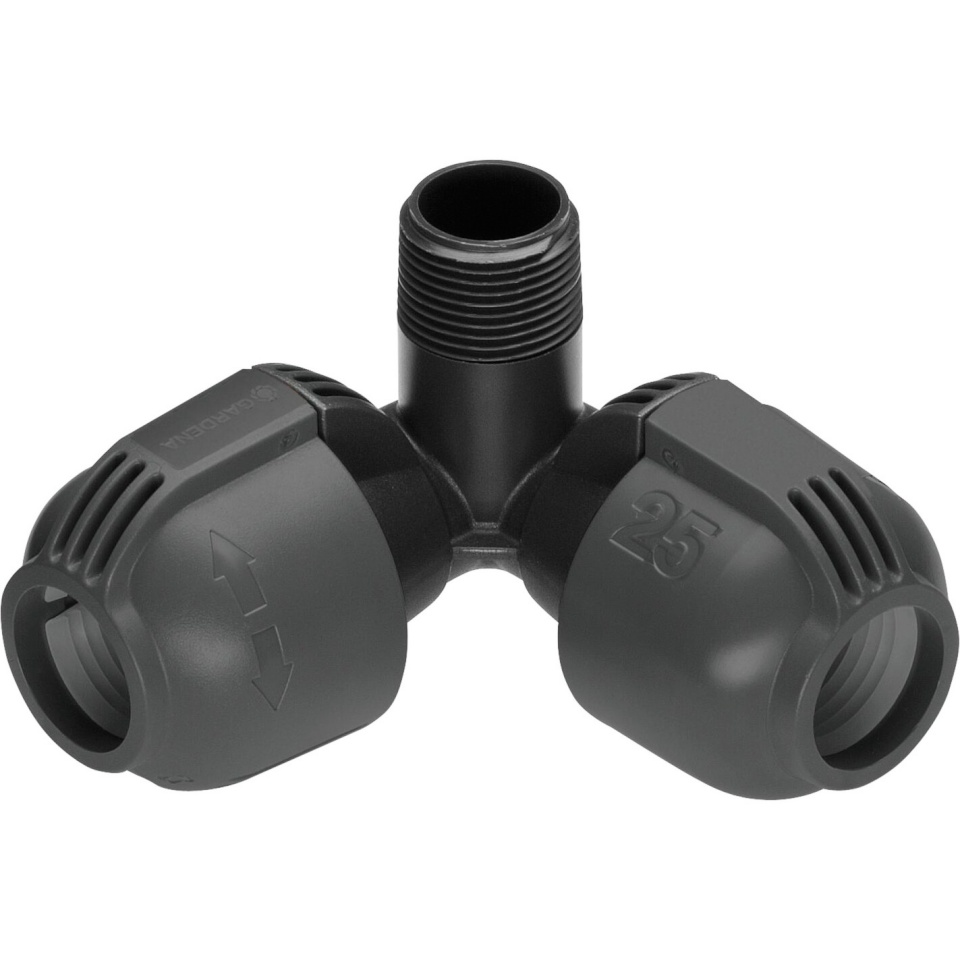 Gardena ühendusliitmik vihmutitele 02783-20 Sprinkler System Elbow 2x 25mm > 3/4", must/hall