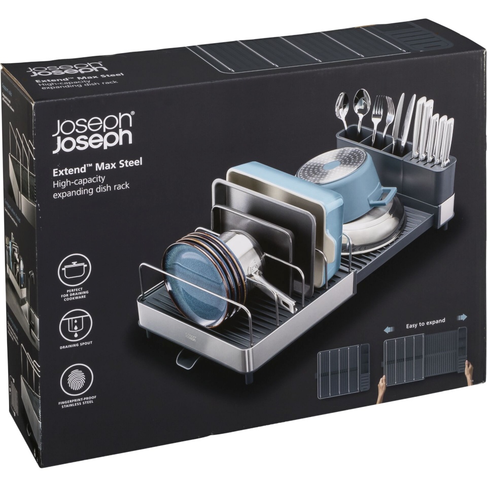 Joseph Joseph nõudekuivatusrest Dish Drainer Extend Max Steel, roostevaba teras