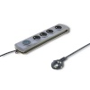 Qoltec pikendusjuhe Surge protector Quick Switch 4socket 2,5m hall