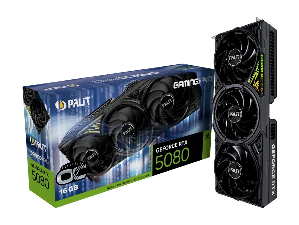 Palit videokaart GeForce RTX 5080 GAMING PRO OC V1 16GB GDDR7 256bit 3xDP HDMI