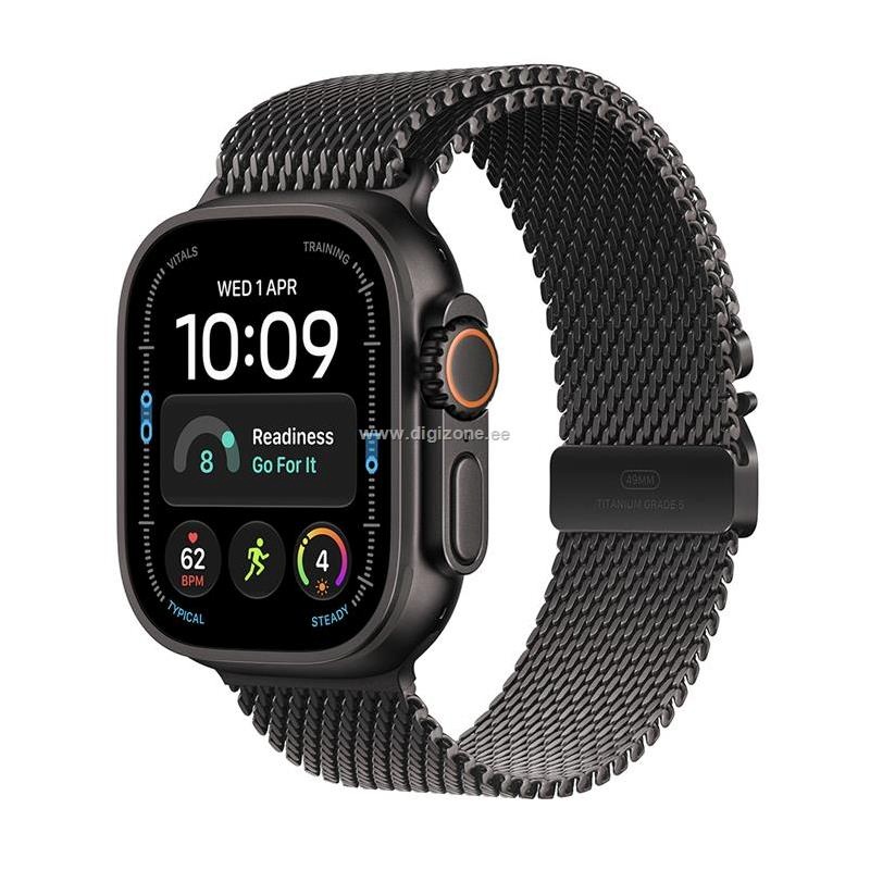 Apple Watch Ultra 4 GPS + Cellular 49mm Black Titanium Case with Black Titanium Milanese Loop - M