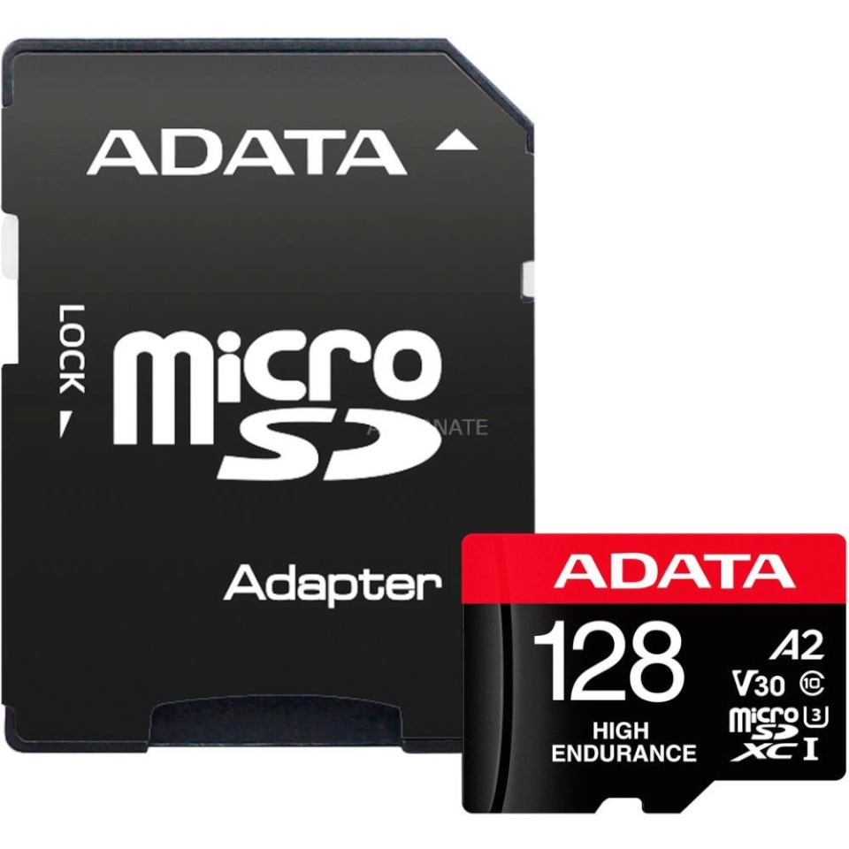 ADATA | AUSDX128GUI3V30SHA2-RA1 Memory Card | 128 GB | MicroSDXC | Flash memory class 10 | Adapter