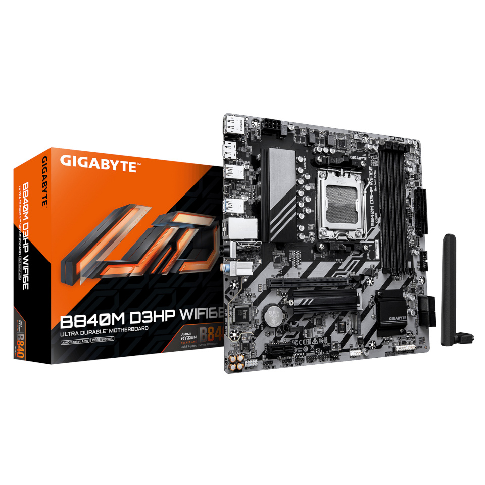 Gigabyte emaplaat B840M D3HP WiFi6E (B840,AM5,mATX,DDR5)