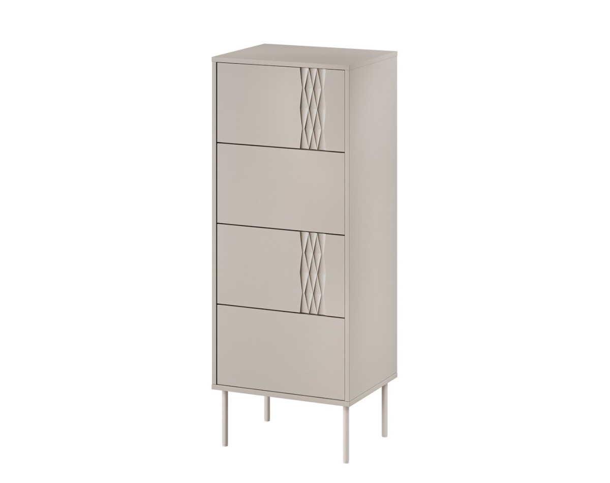 Cama Meble puhvetkapp 4S TRESSE chest of drawers 50x40x125 cashmere matt