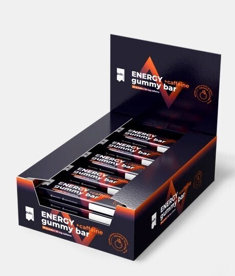 Puls Nutrition valgubatoon Energia + kofeiin Kummienergiabatoon, oranž, 30 g, 20 tk pakis