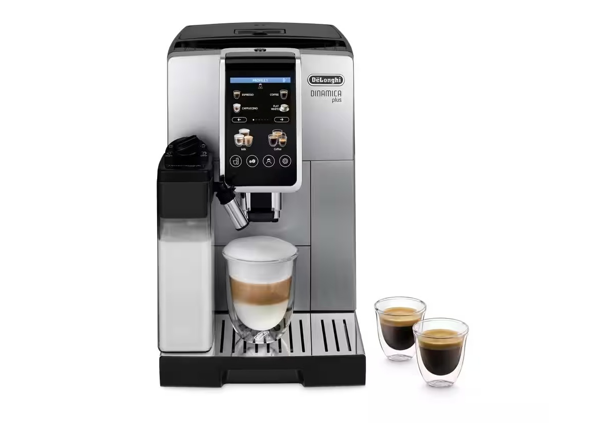 Delonghi kohvimasin | Coffee Maker | Dinamica Plus ECAM380.85.SB | Pump pressure 15 bar | Built-in milk frother | Automatic | 1450 W | Stainless Steel/must