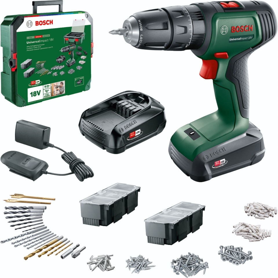Bosch akutrell UniversalImpact 18V + 241-tlg. Zubehörset