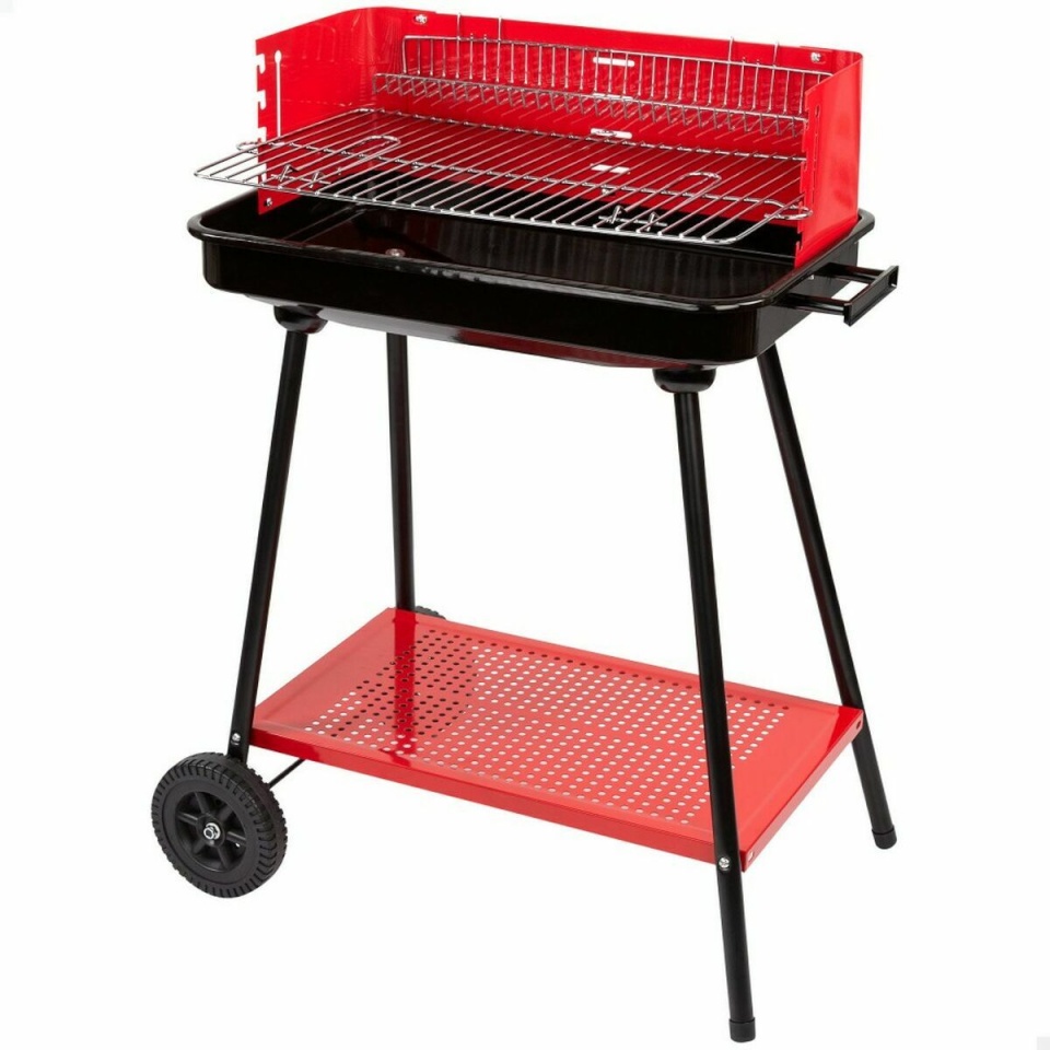 Aktive Söegrill Ratastega teras Plastmass 66x44x85cm Ristkülikukujuline punane