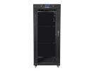 Lanberg serverikapp Installation Cabinet Rack 19 27U 600x800 must, Glass Door lcd (flat pack)