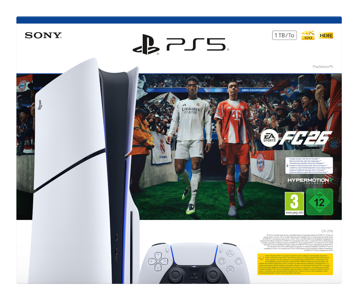 Sony Interactive Entertainment mängukonsool Sony PlayStation 5 Slim 1 TB E-Chassis inkl. FC26 (valge/must)